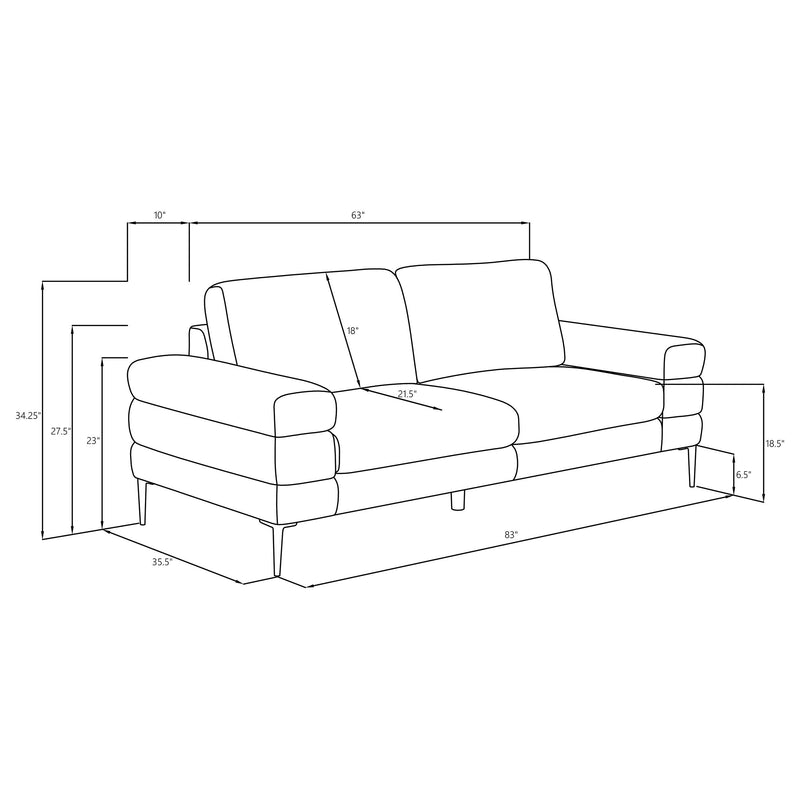 Jessel 3-piece Chenille Upholstered Sofa Set