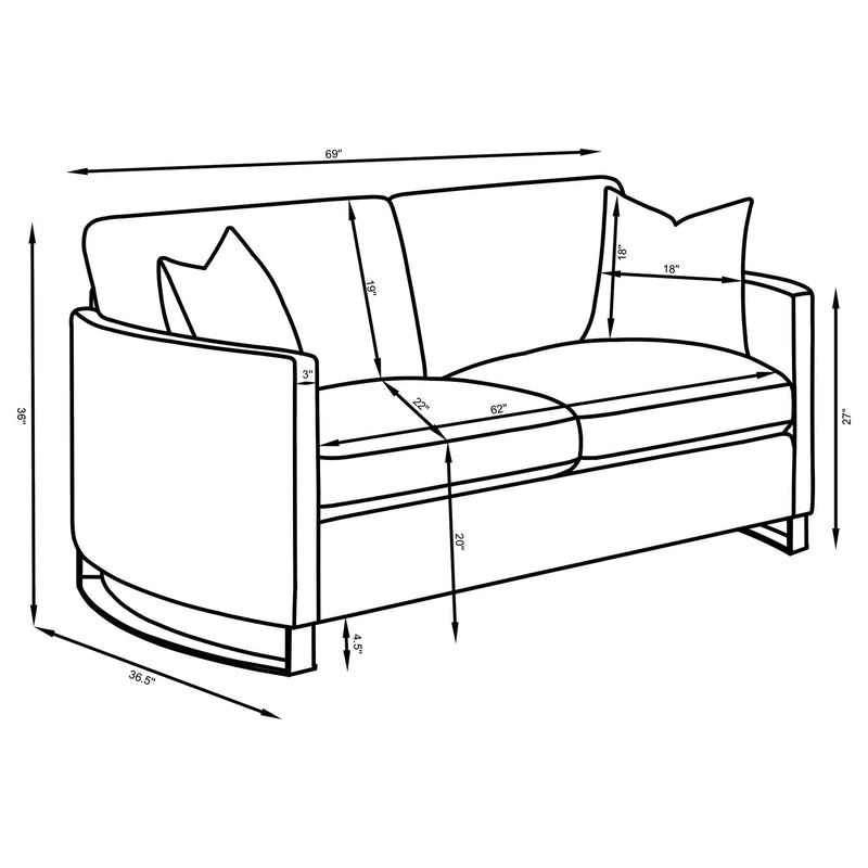 Corliss 2-piece Upholstered Arched Arm Sofa Set