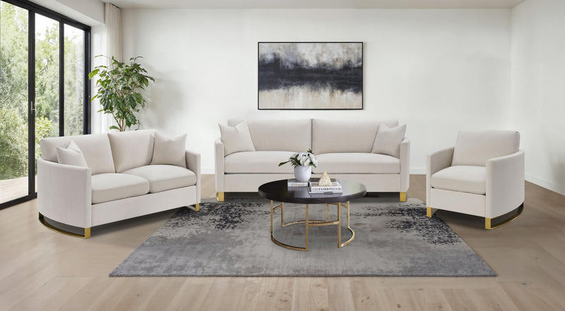 Corliss 3-piece Upholstered Arched Arm Sofa Set