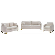 Corliss 3-piece Upholstered Arched Arm Sofa Set Beige - alternate view
