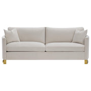 Corliss 3-piece Upholstered Arched Arm Sofa Set Beige - detail 4