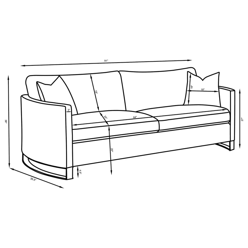 Corliss 3-piece Upholstered Arched Arm Sofa Set
