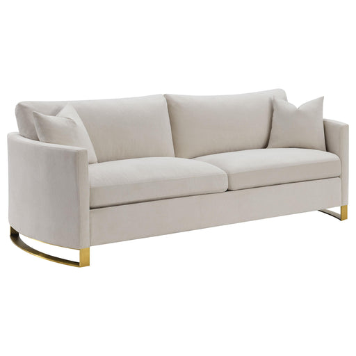 Corliss Upholstered Curved Track Arm Sofa Beige - alternate view