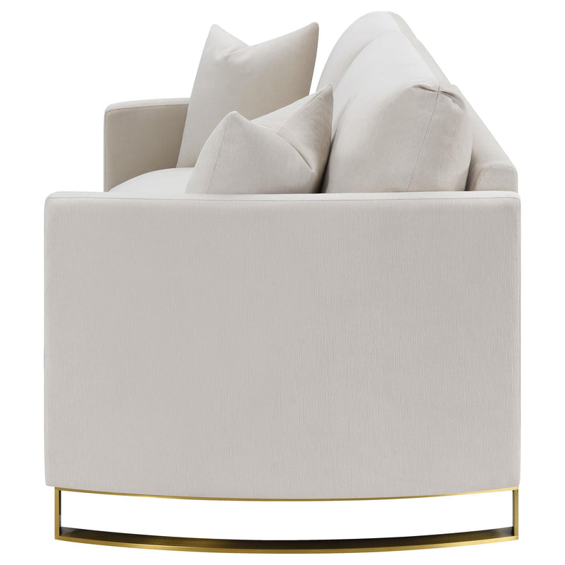 Corliss Upholstered Curved Track Arm Loveseat
