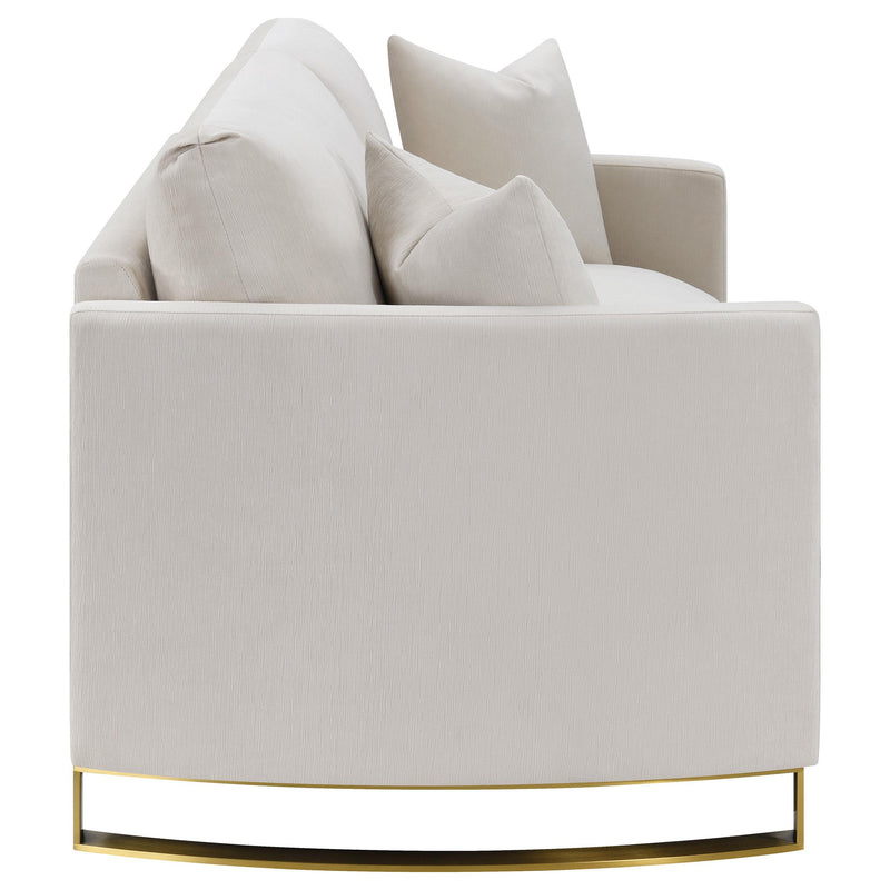 Corliss Upholstered Curved Track Arm Loveseat