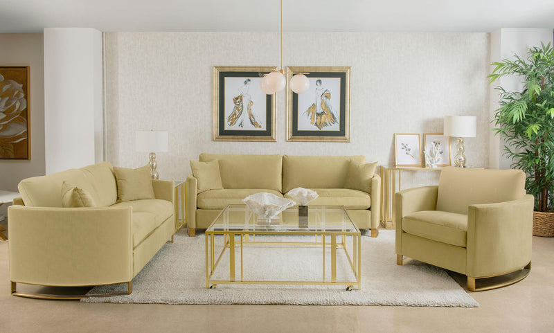 Corliss 3-piece Velvet Upholstered Sofa Set