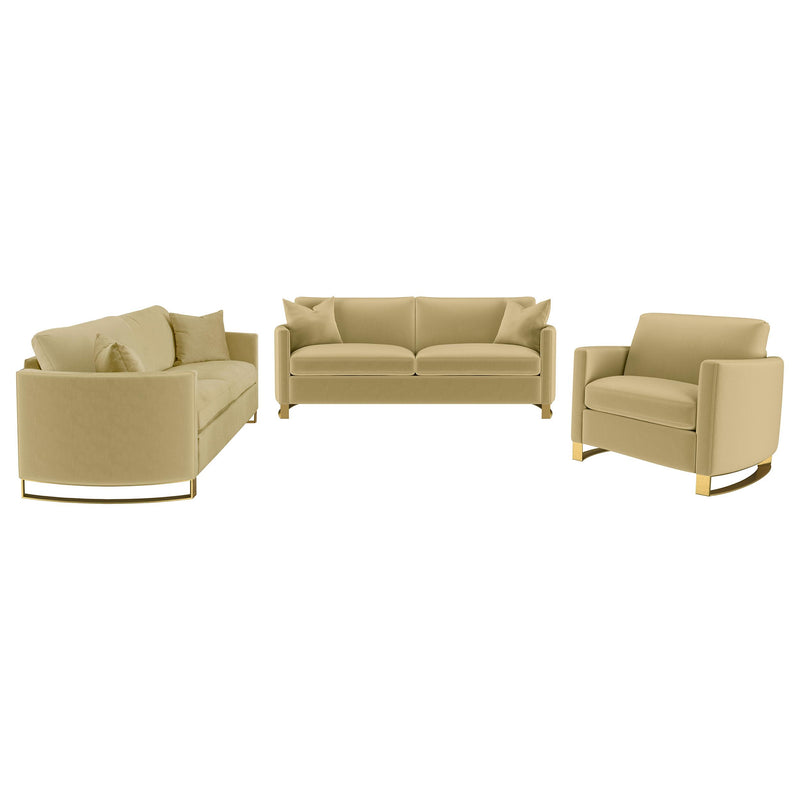 Corliss 3-piece Velvet Upholstered Sofa Set