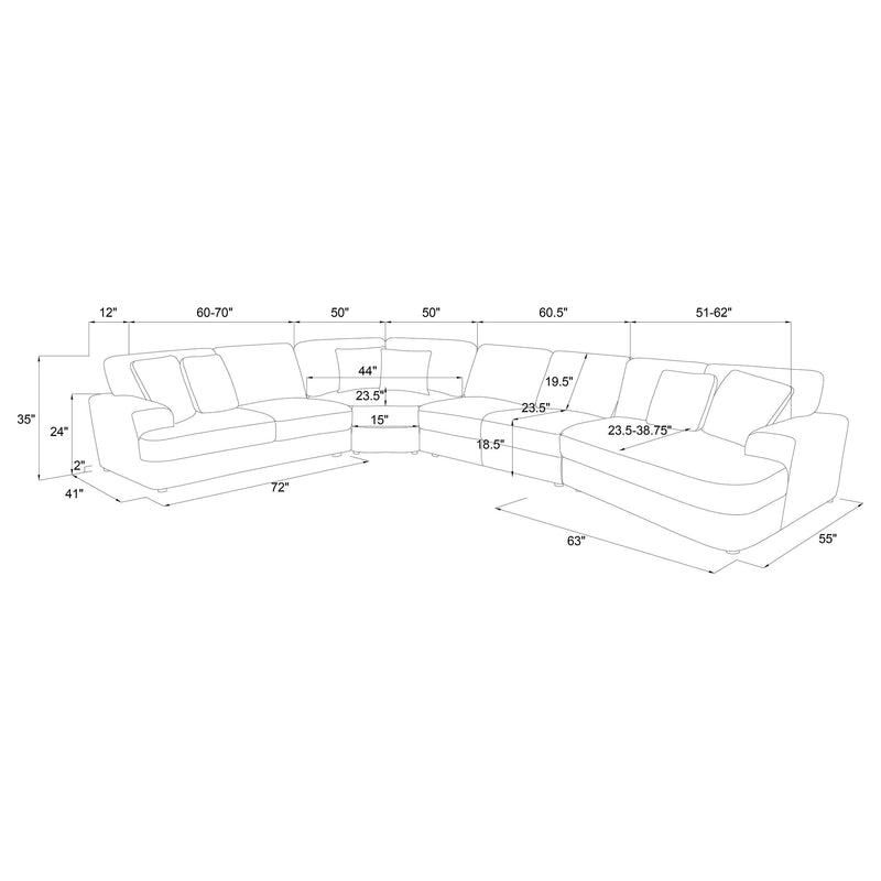 Emberson 4-piece Upholstered Modular Sectional Sofa