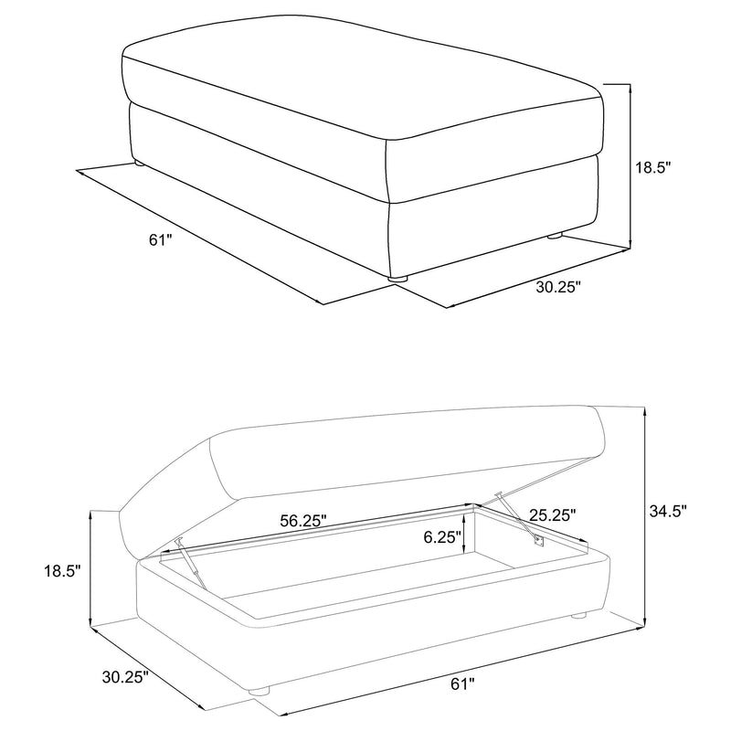Emberson Upholstered Rectangular Storage Ottoman