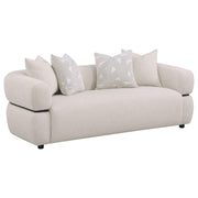 Jeanette 3-piece Fabric Upholstered Round Arm Sofa Set Beige - detail 3