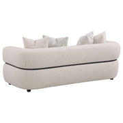 Jeanette 3-piece Fabric Upholstered Round Arm Sofa Set Beige - detail 4