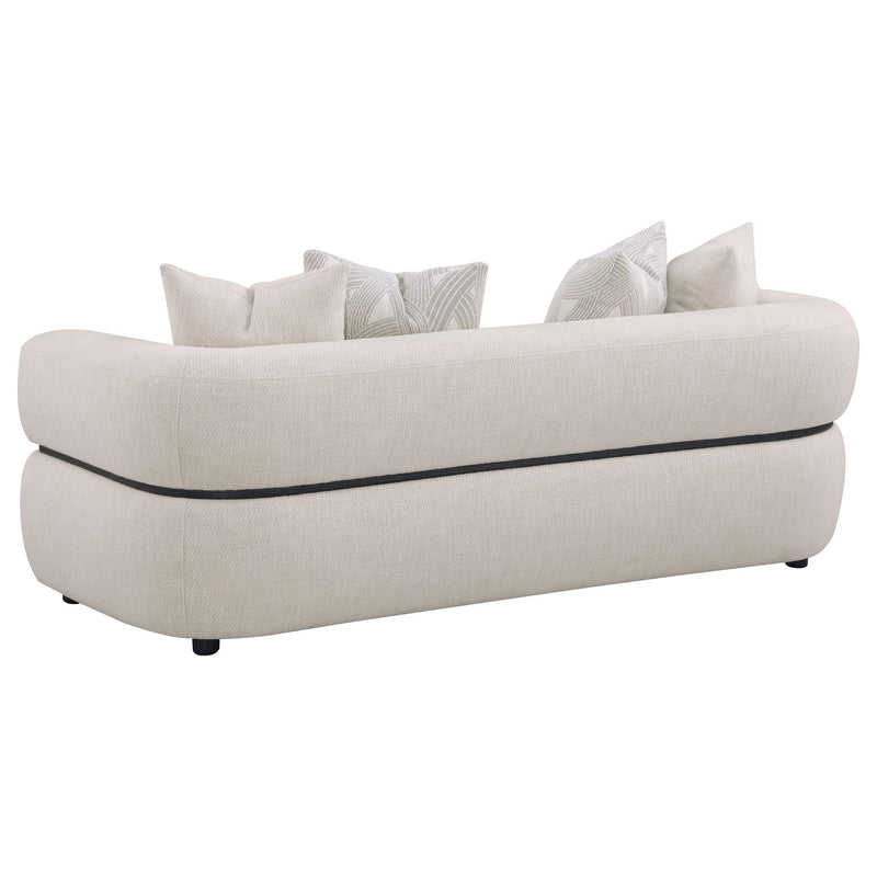 Jeanette 3-piece Fabric Upholstered Round Arm Sofa Set Beige - detail 4