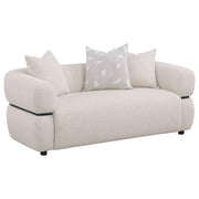 Jeanette 3-piece Fabric Upholstered Round Arm Sofa Set Beige - detail 5