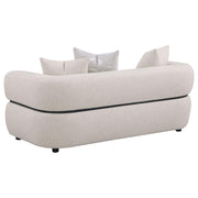 Jeanette 3-piece Fabric Upholstered Round Arm Sofa Set Beige - detail 6