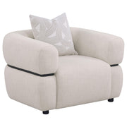 Jeanette 3-piece Fabric Upholstered Round Arm Sofa Set Beige - detail 7