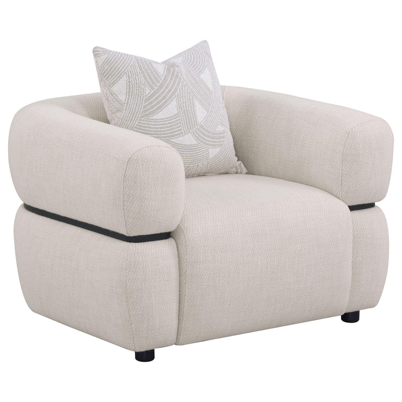 Jeanette 3-piece Fabric Upholstered Round Arm Sofa Set Beige - detail 7