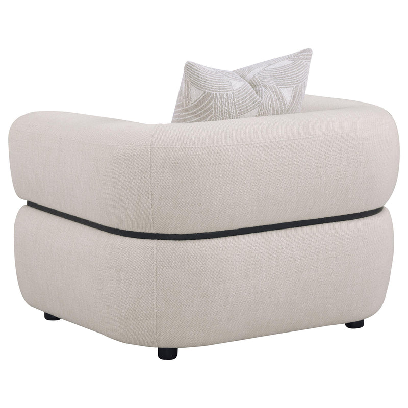 Jeanette 3-piece Fabric Upholstered Round Arm Sofa Set Beige - detail 8
