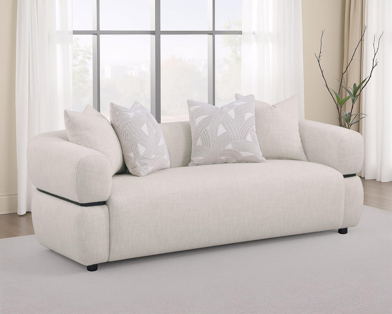 Jeanette 84-inch Fabric Upholstered Round Arm Sofa