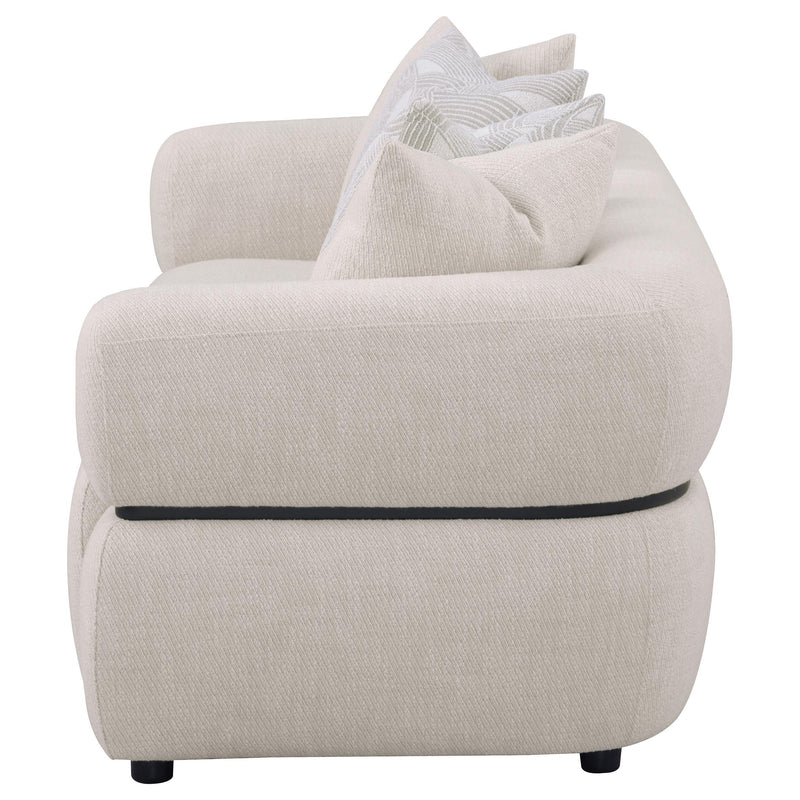 Jeanette 84-inch Fabric Upholstered Round Arm Sofa