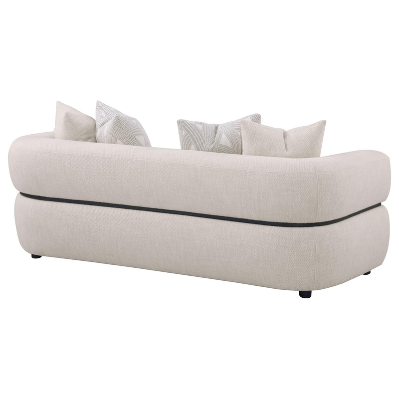 Jeanette 84-inch Fabric Upholstered Round Arm Sofa