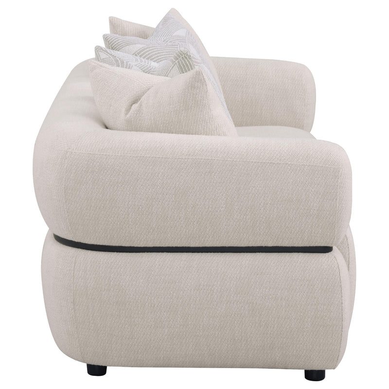 Jeanette 84-inch Fabric Upholstered Round Arm Sofa
