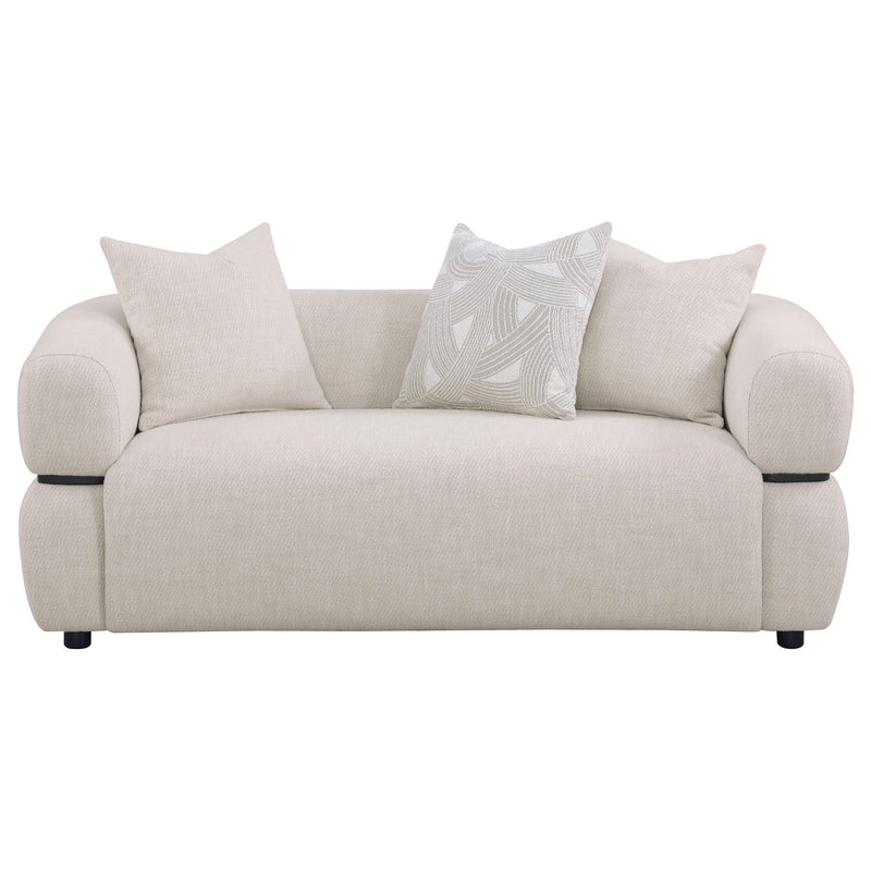 Jeanette 73-inch Fabric Upholstered Round Arm Loveseat