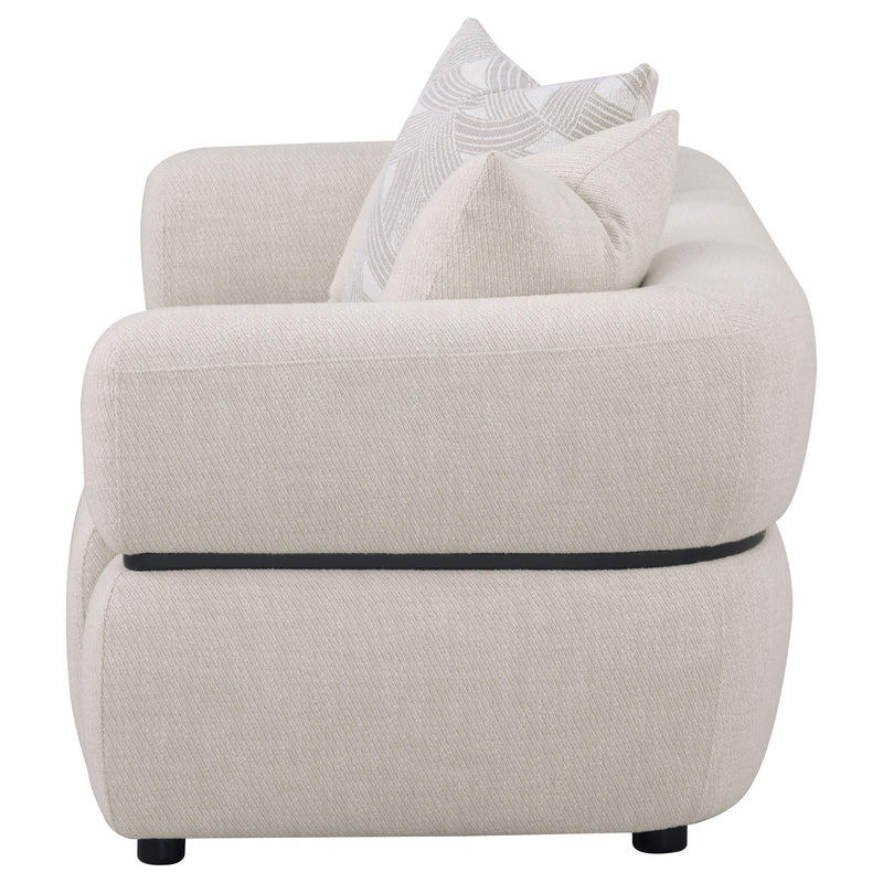 Jeanette 73-inch Fabric Upholstered Round Arm Loveseat