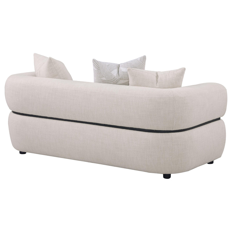 Jeanette 73-inch Fabric Upholstered Round Arm Loveseat