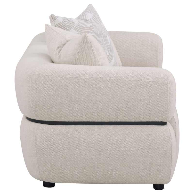 Jeanette 73-inch Fabric Upholstered Round Arm Loveseat
