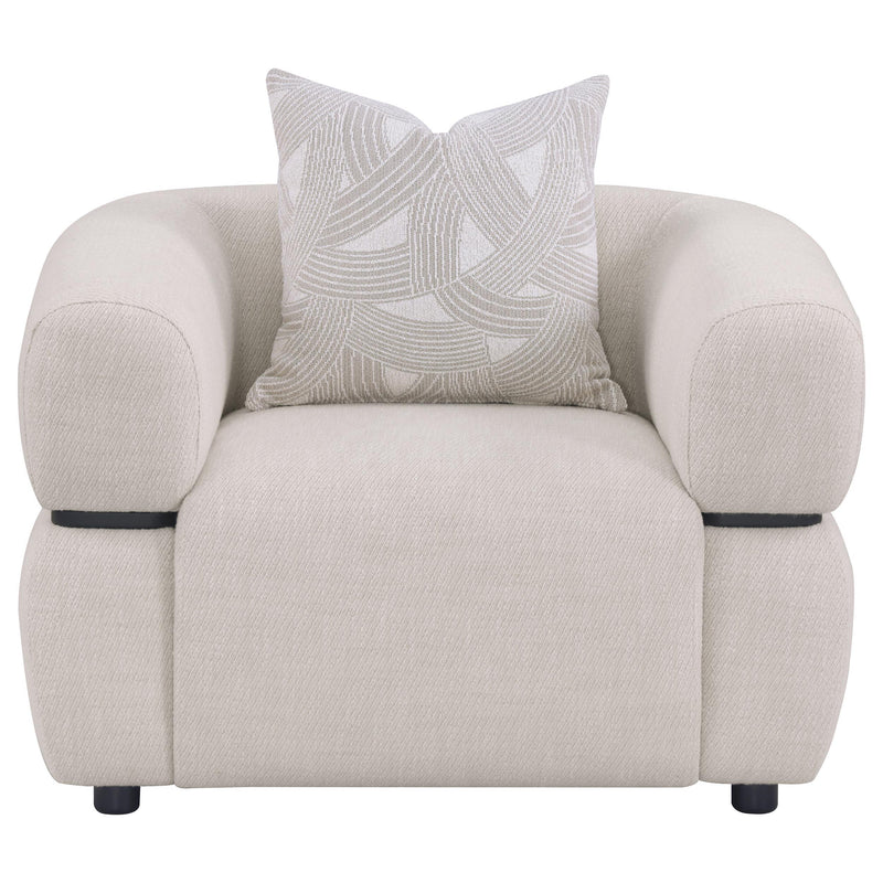 Jeanette Fabric Upholstered Round Arm Accent Chair