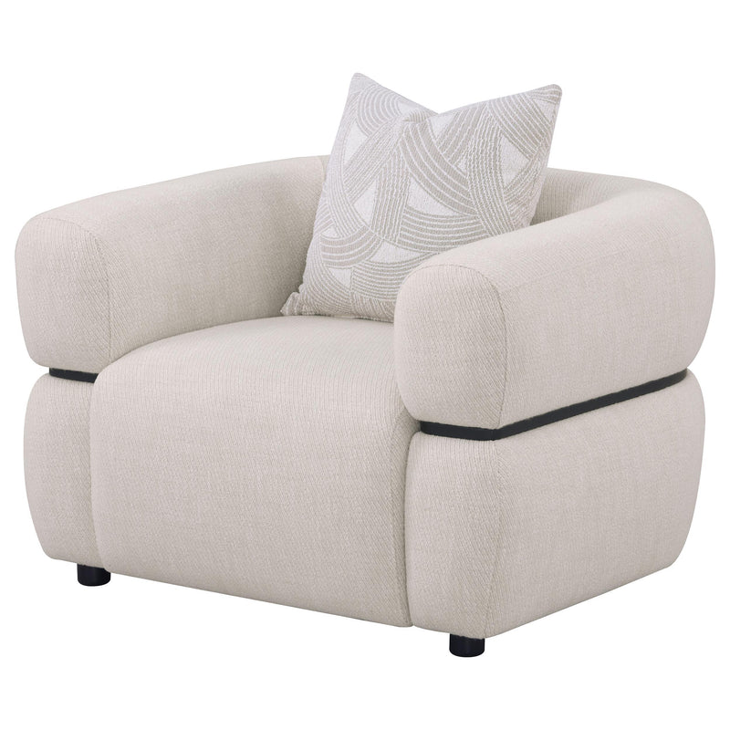 Jeanette Fabric Upholstered Round Arm Accent Chair