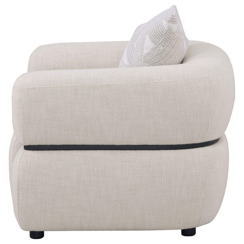 Jeanette Fabric Upholstered Round Arm Accent Chair