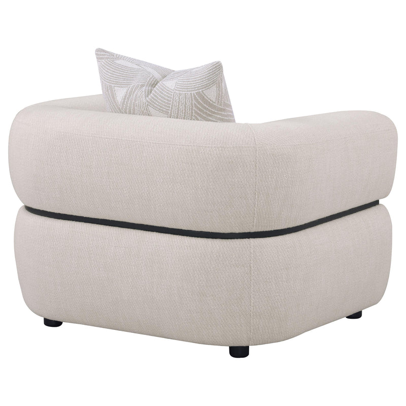 Jeanette Fabric Upholstered Round Arm Accent Chair