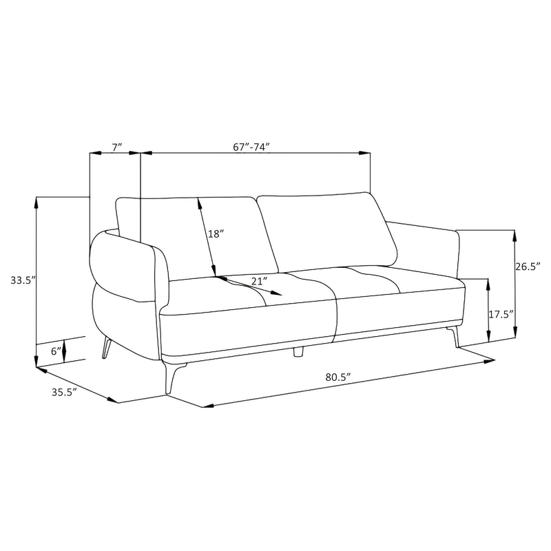 Lively 2-piece Chenille Upholstered Sofa Set