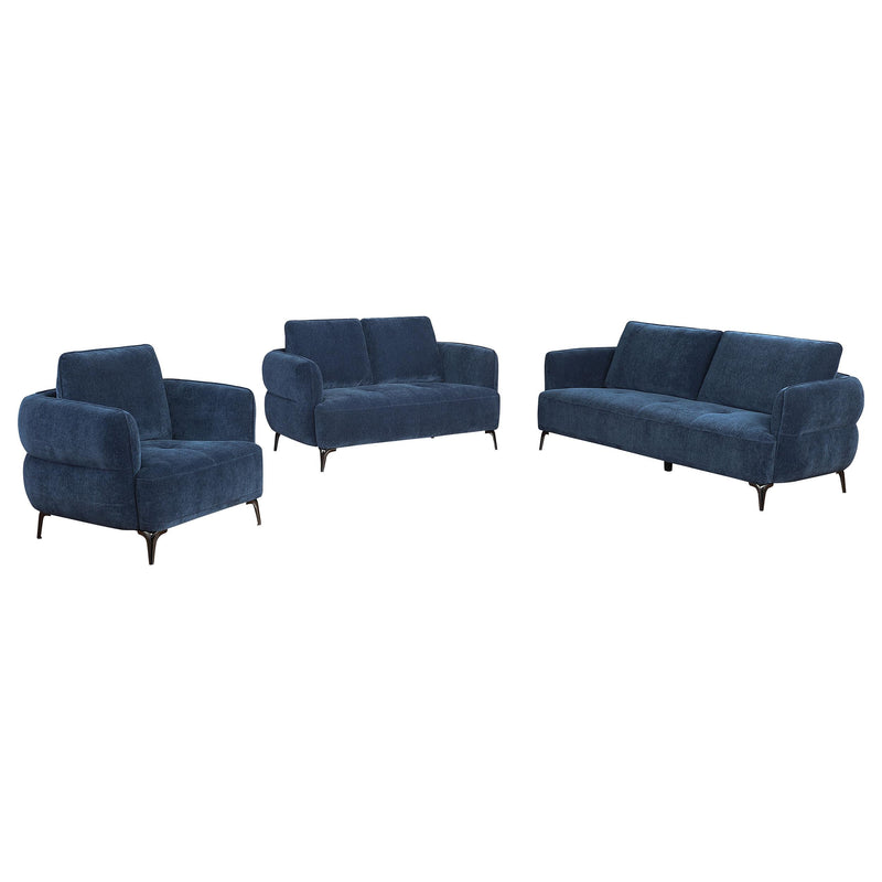 Lively 3-piece Chenille Upholstered Sofa Set