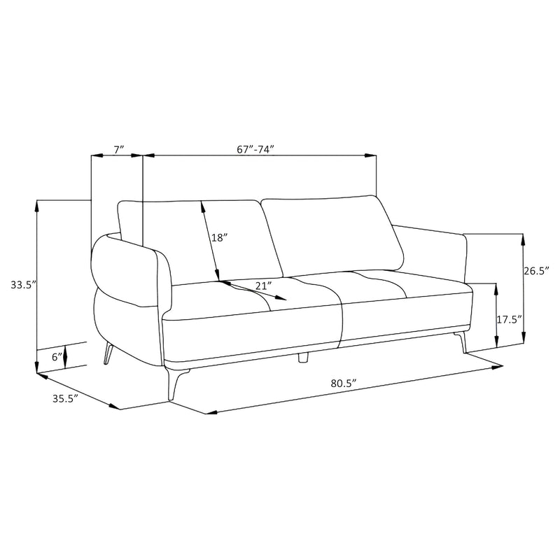 Lively 3-piece Chenille Upholstered Sofa Set