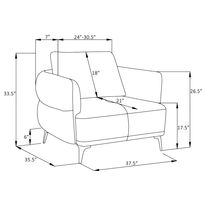 Lively 3-piece Chenille Upholstered Sofa Set