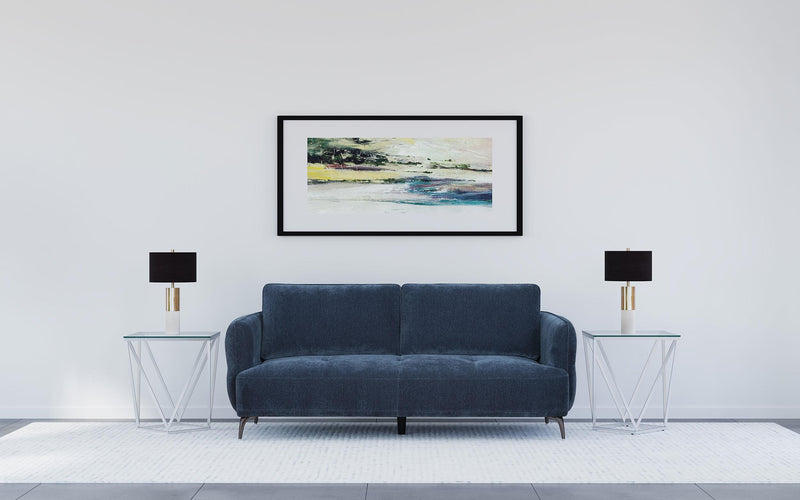 Lively Chenille Upholstered Modern Track Arm Sofa