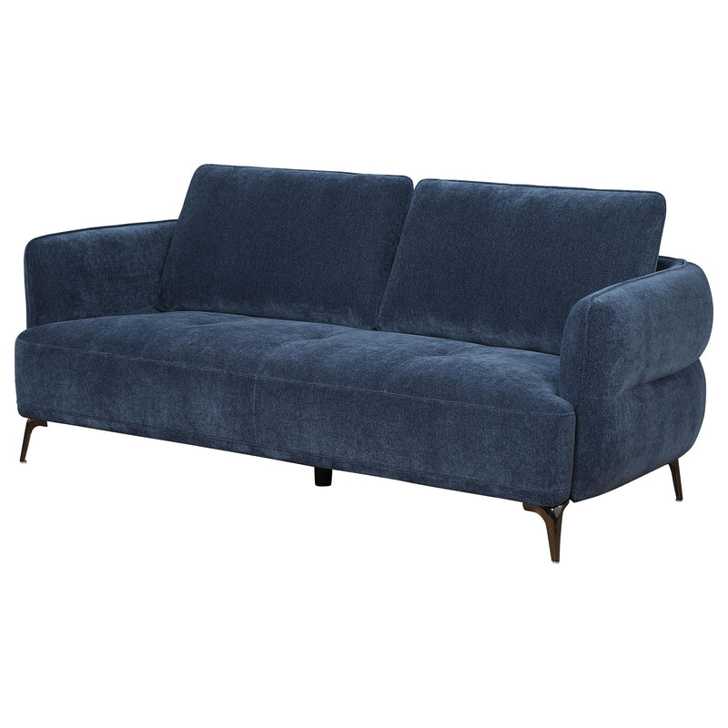 Lively Chenille Upholstered Modern Track Arm Sofa