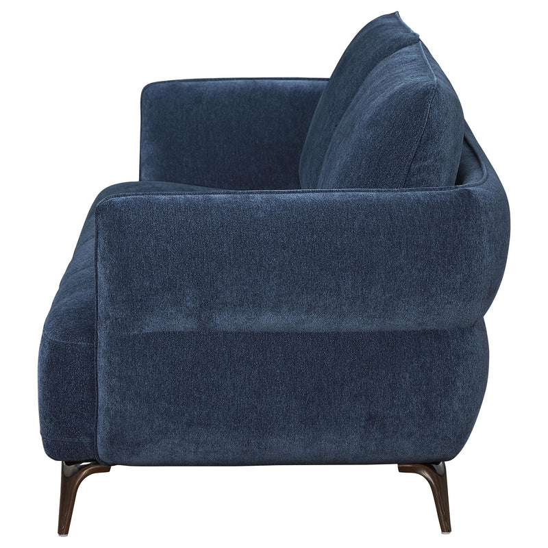 Lively Chenille Upholstered Modern Track Arm Sofa