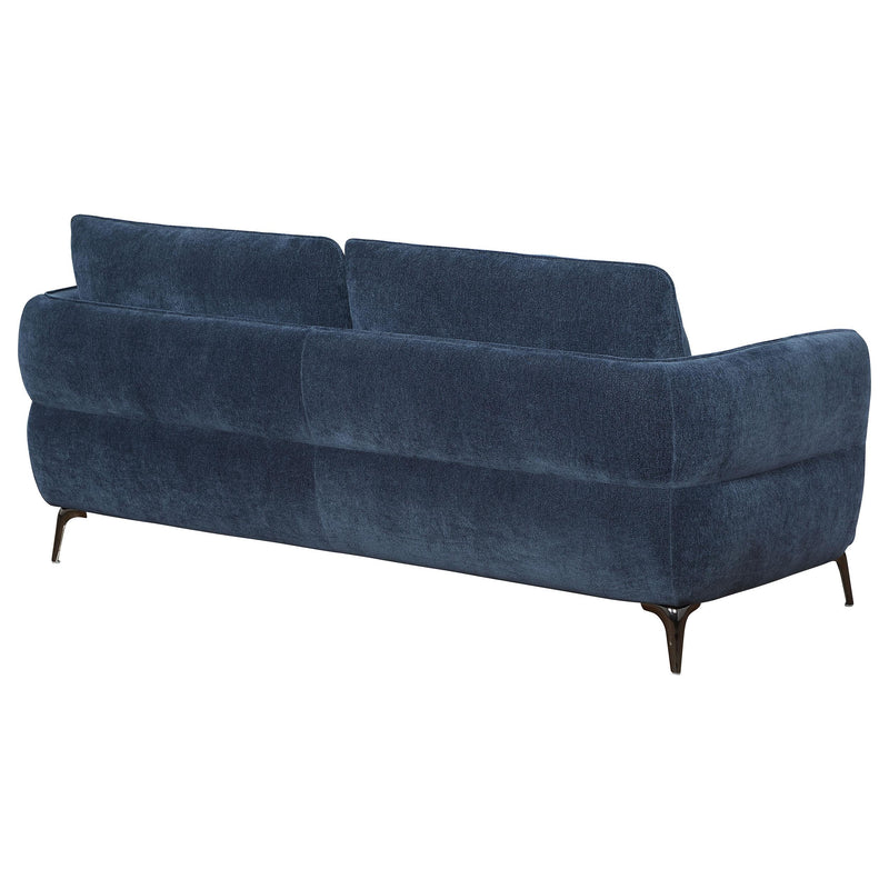 Lively Chenille Upholstered Modern Track Arm Sofa
