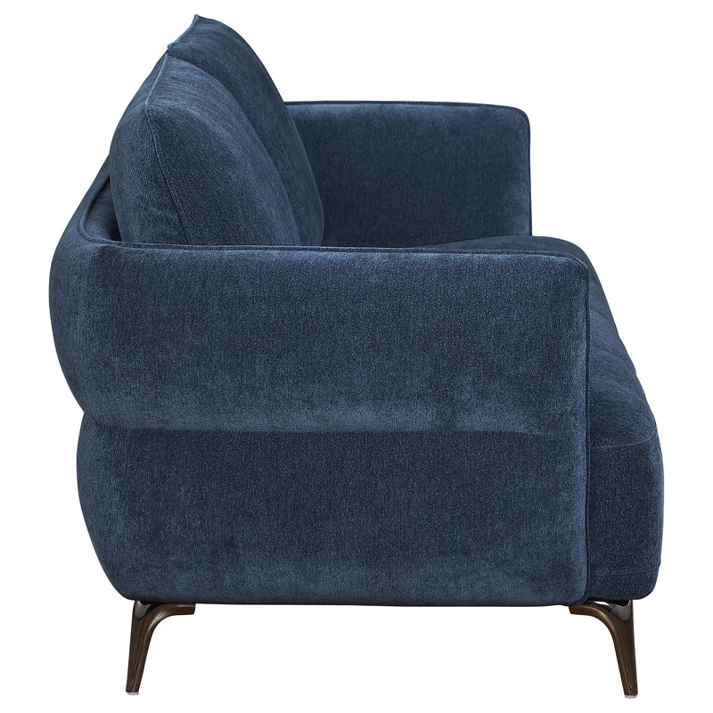 Lively Chenille Upholstered Modern Track Arm Sofa