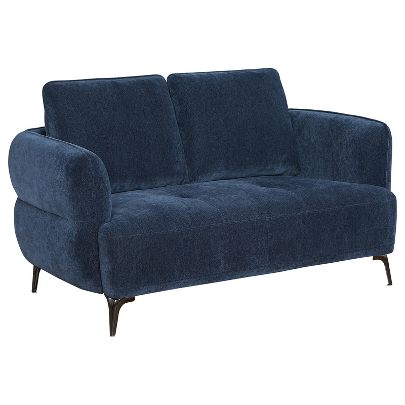 Lively Chenille Upholstered Modern Track Arm Loveseat