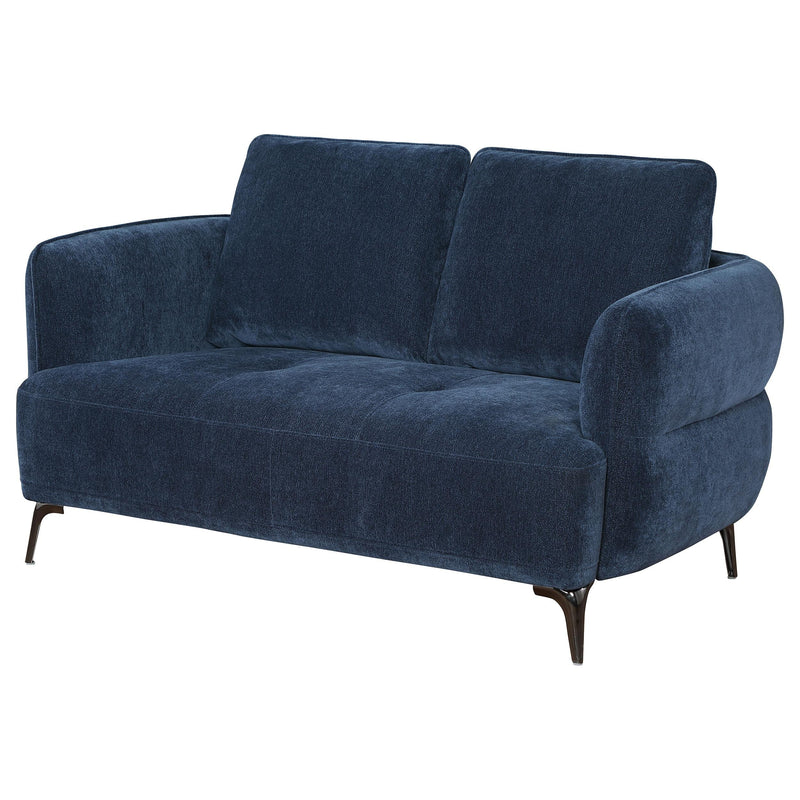 Lively Chenille Upholstered Modern Track Arm Loveseat