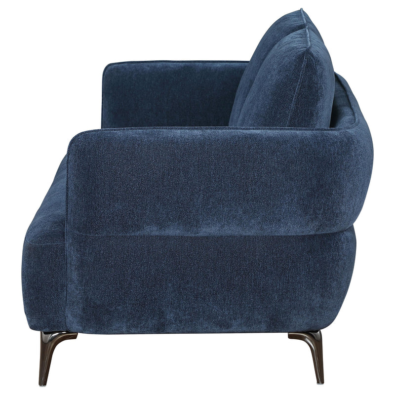 Lively Chenille Upholstered Modern Track Arm Loveseat