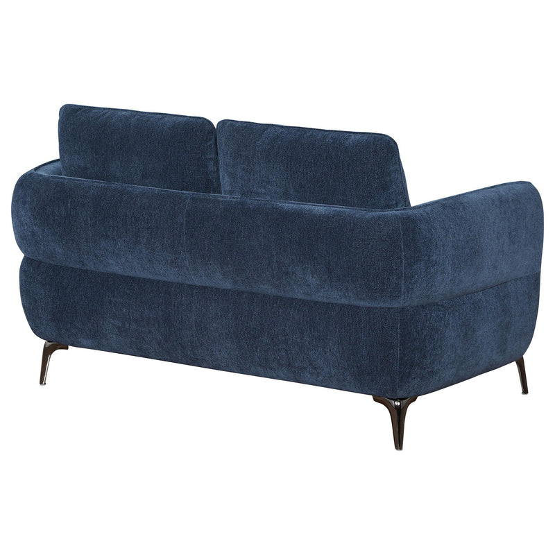 Lively Chenille Upholstered Modern Track Arm Loveseat