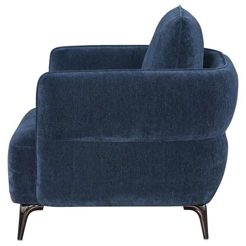 Lively Chenille Upholstered Modern Track Arm Chair