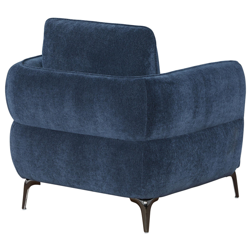 Lively Chenille Upholstered Modern Track Arm Chair