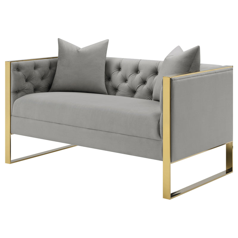 Eastbrook Velvet Upholstered Tufted Loveseat