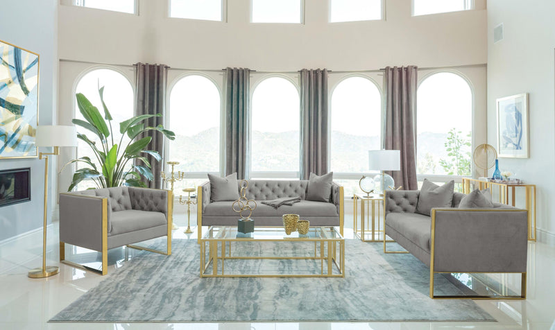 Eastbrook Velvet Upholstered Tufted Loveseat